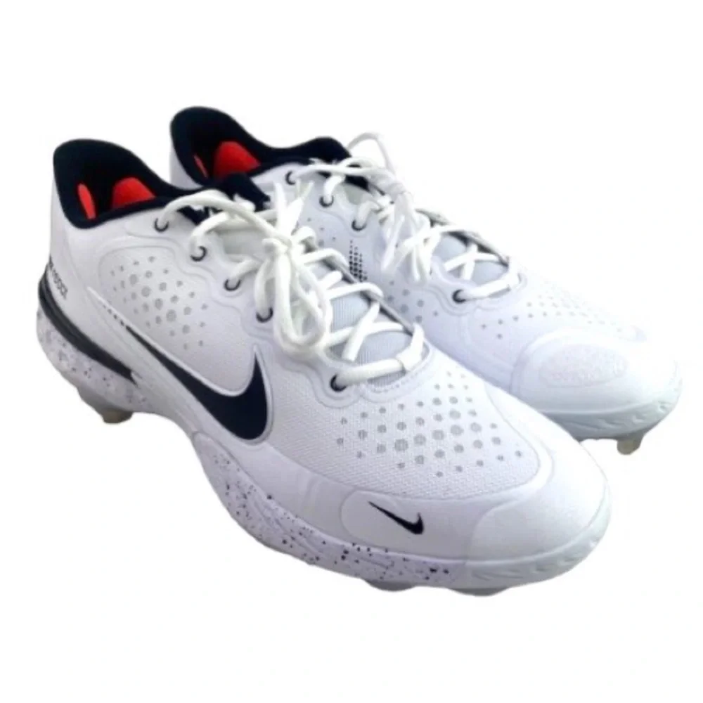 New NIKE Alpha Huarache Elite 3 White Black Metal Spikes Baseball Cleats Mens 14